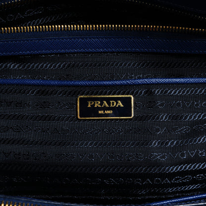 Prada Saffiano Lux Medium Double Zip Tote Bluette 6 of 10