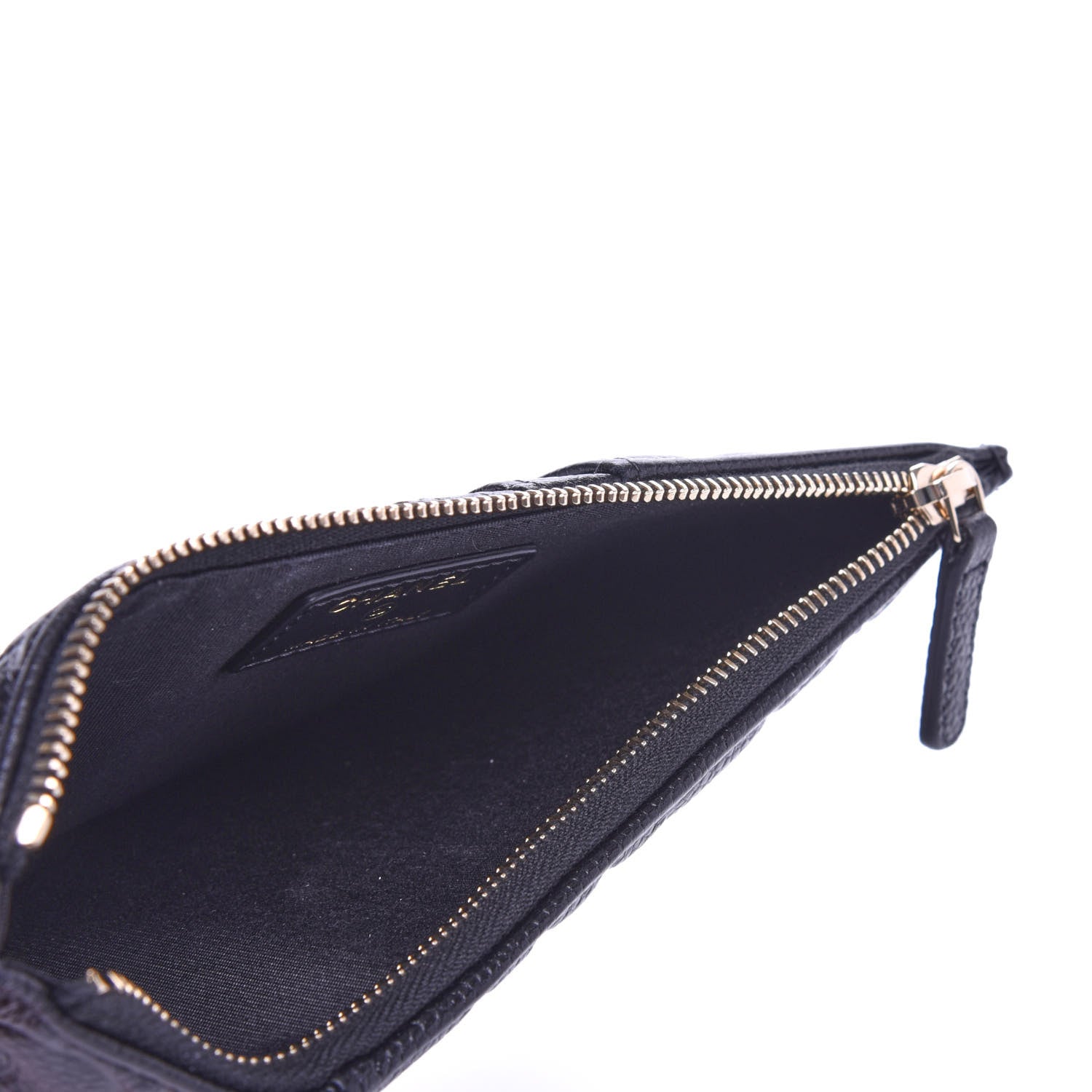 Chanel Caviar Camellia Embossed Classic Flat Wallet Pouch Black 5 of 8