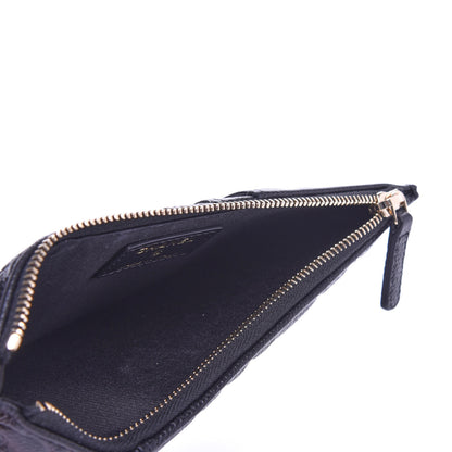 Chanel Caviar Camellia Embossed Classic Flat Wallet Pouch Black 5 of 8