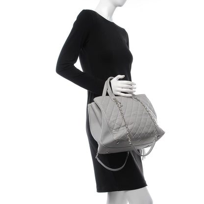 Chanel Caviar Quilted Top Handle Shopping Tote Grey 3 of 18