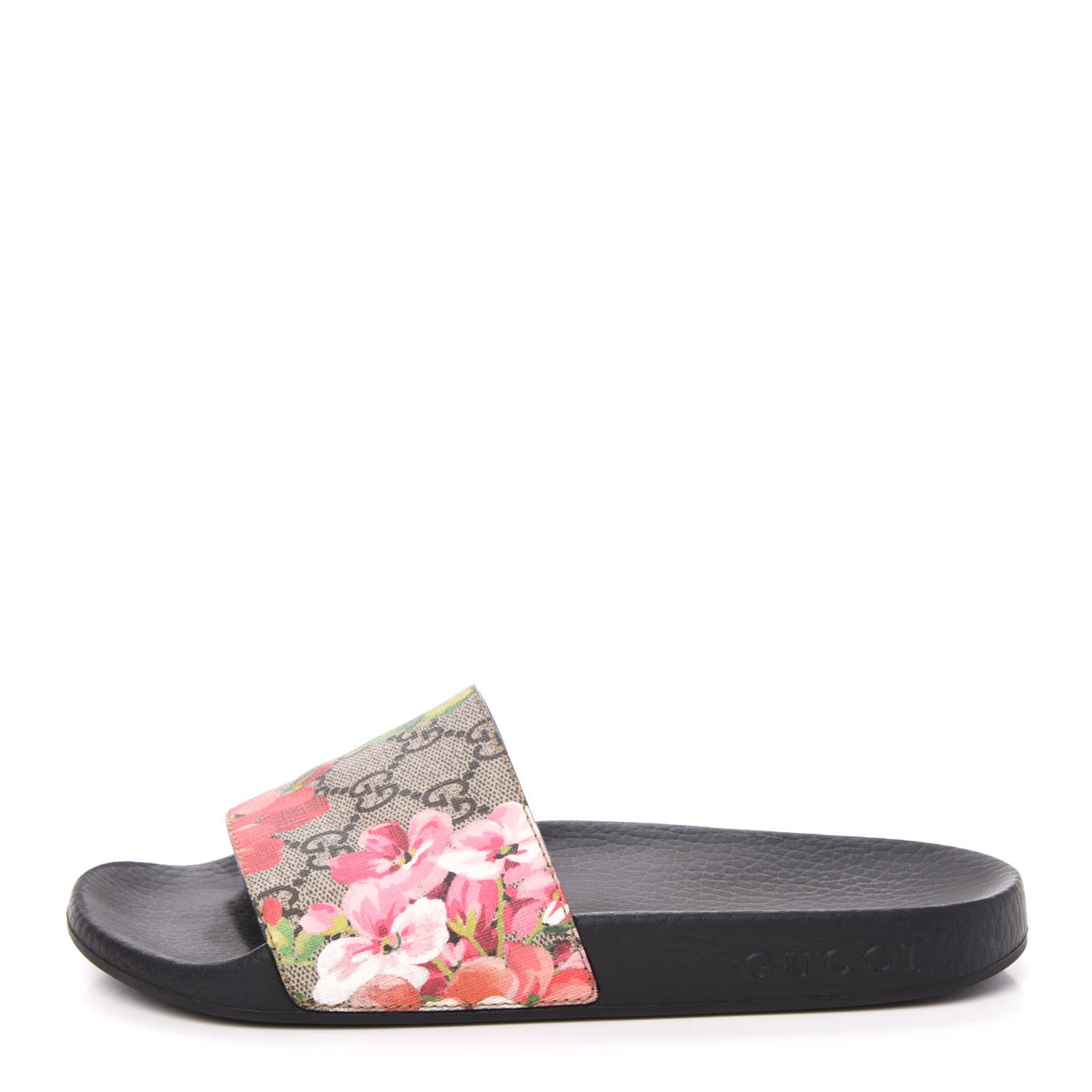Gucci GG Supreme Monogram Blooms Slide Sandals 36 Beige Multicolor 1 of 8
