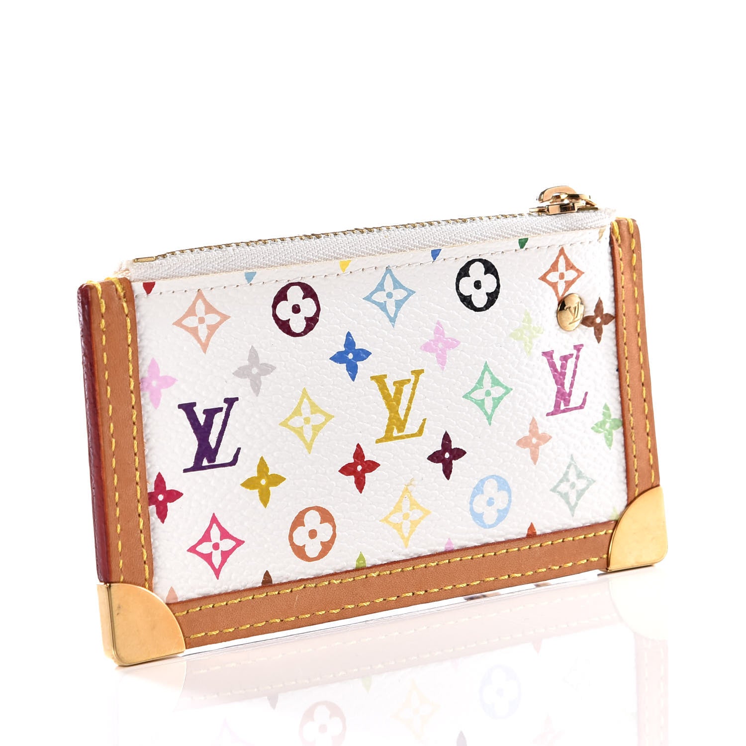 Louis Vuitton Monogram Multicolor Key Pouch White 2 of 8