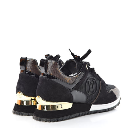 Louis Vuitton Suede Monogram Run Away Sneakers 37.5 Black 4 of 9