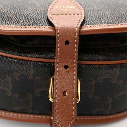 Celine Triomphe Canvas Medium Folco Bag Tan 13 of 13