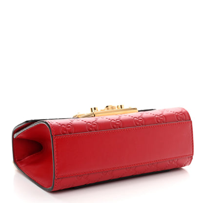 Gucci Guccissima Small Padlock Shoulder Bag Hibiscus Red 4 of 13