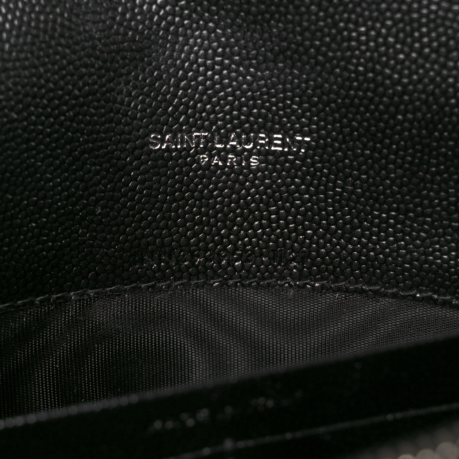 Saint Laurent Grain De Poudre Matelasse Chevron Monogram Envelope Chain Wallet Black 8 of 12