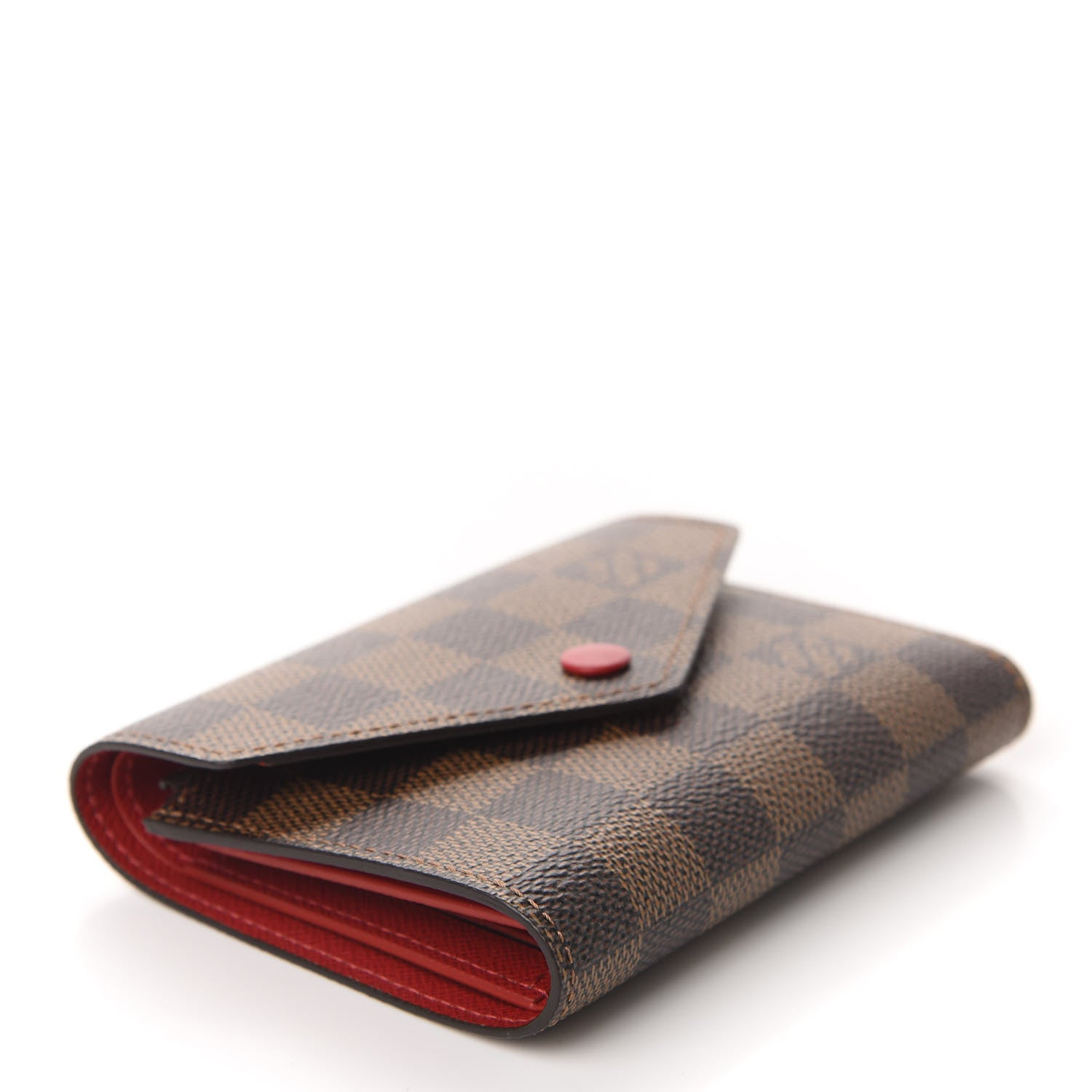 Louis Vuitton Damier Ebene Victorine Wallet Red 4 of 8