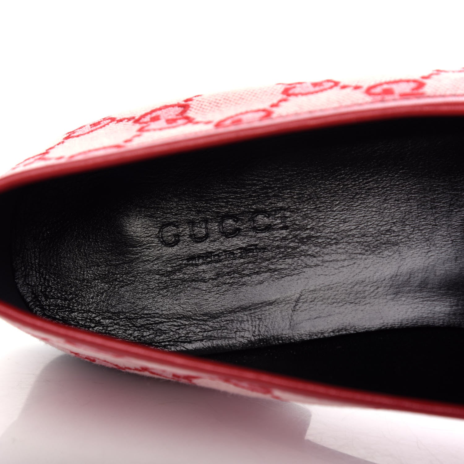 Gucci Canvas GG Monogram Horsebit Womens Jordaan Loafers 38 Gardenia Hibiscus Red 8 of 11