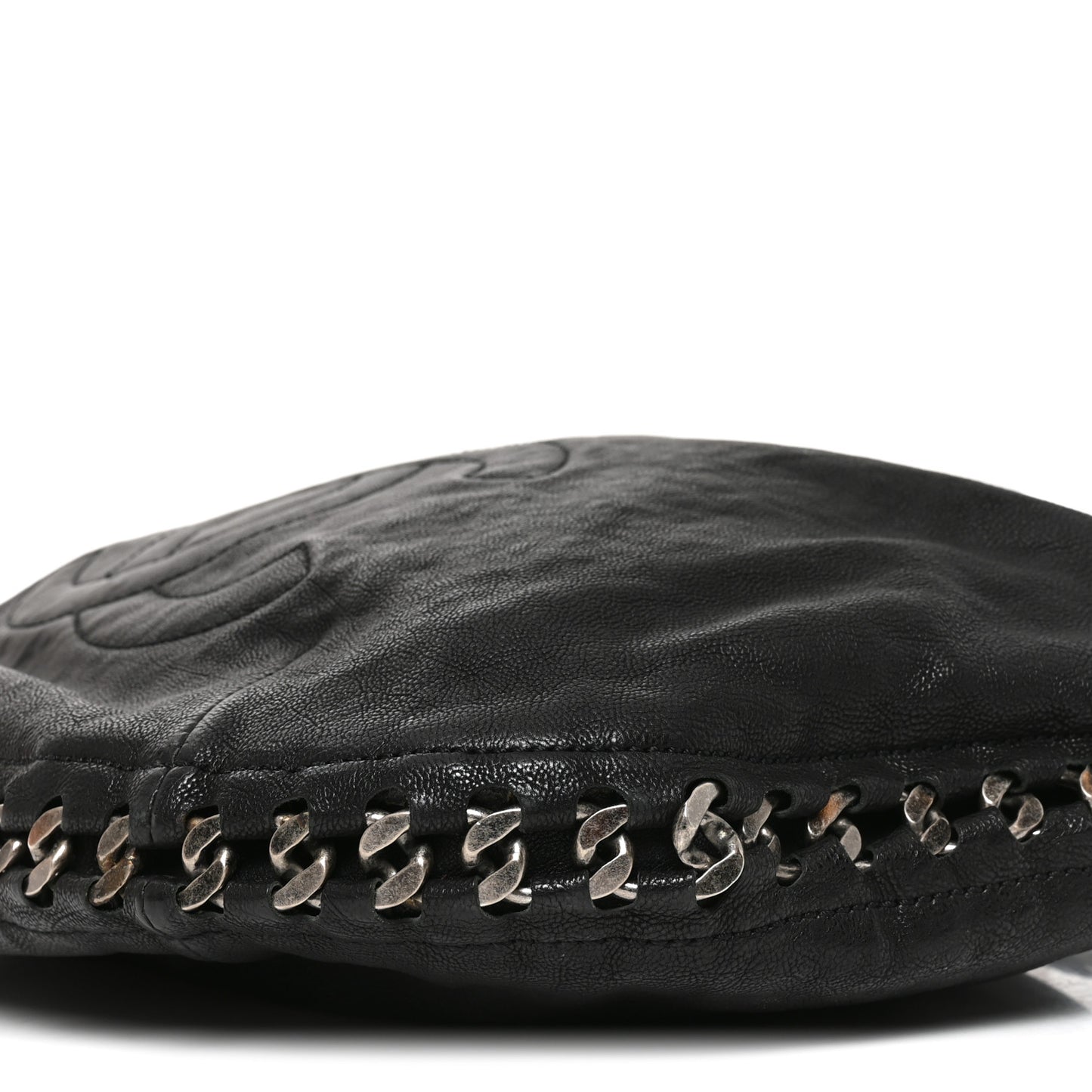 Calfskin Modern Chain Hobo Black