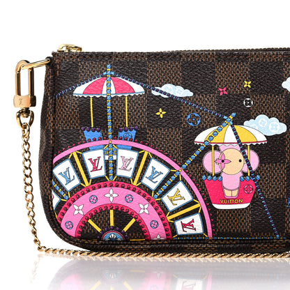 Louis Vuitton Damier Ebene 2020 Christmas Animation Big Wheel Mini Pochette Accessories Rose Ballerine 7 of 10