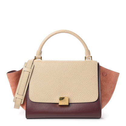 Celine Bullhide Calfskin Grained Nubuck Small Tri-Color Trapeze Medium Chamois 1 of 14