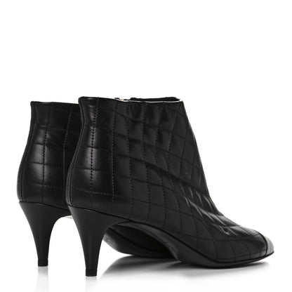 Chanel Calfskin Quilted Cap Toe Short Boots 37.5 Black 4 of 8