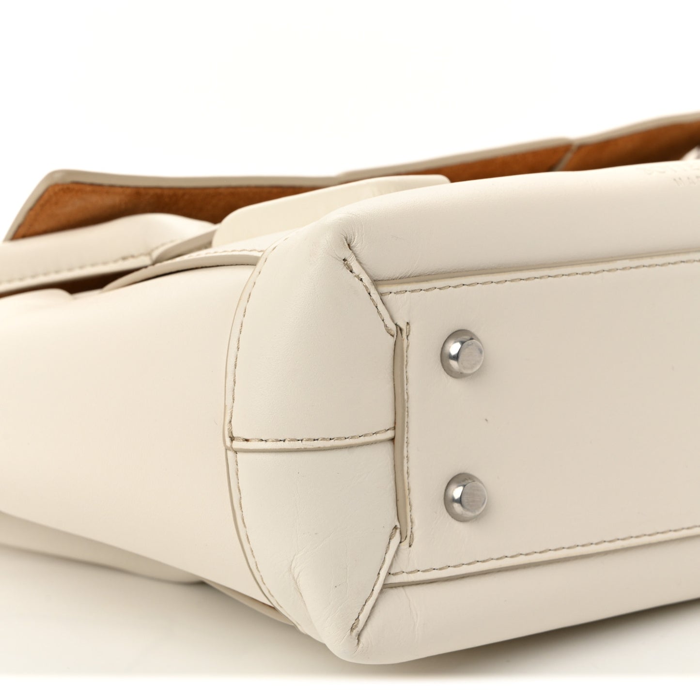 French Calfskin Maxi Intrecciato Arco 33 Bianco