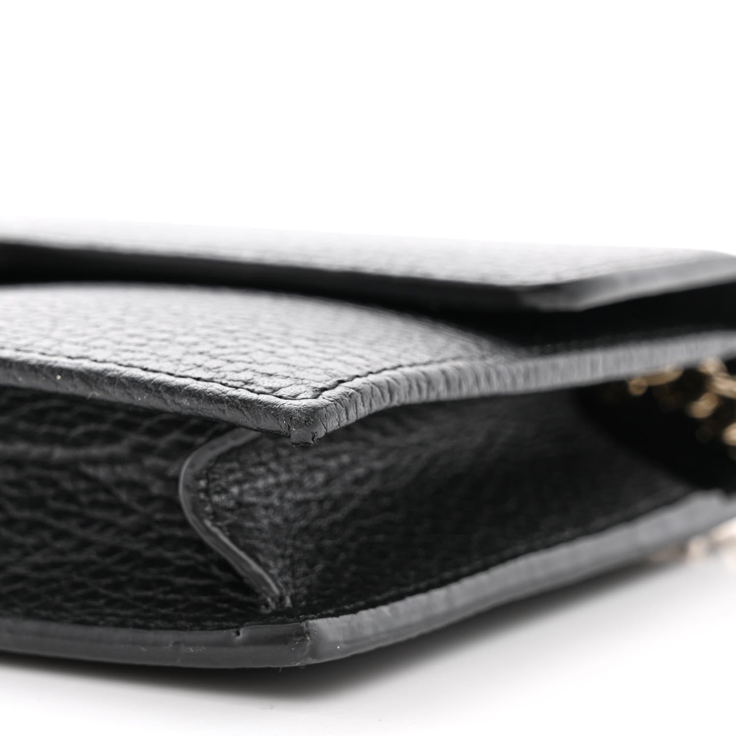 Gucci Dollar Calfskin Interlocking G Chain Wallet Black 10 of 10