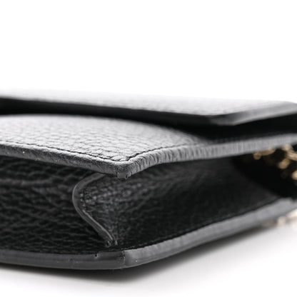 Gucci Dollar Calfskin Interlocking G Chain Wallet Black 10 of 10