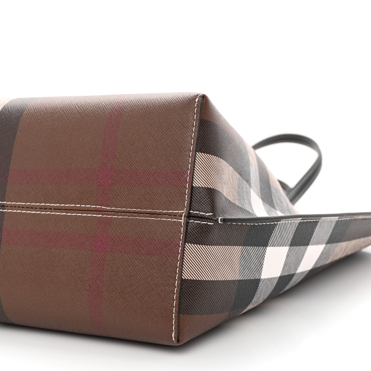 Burberry E-Canvas Check Medium Tote Dark Birch Brown 10 of 10