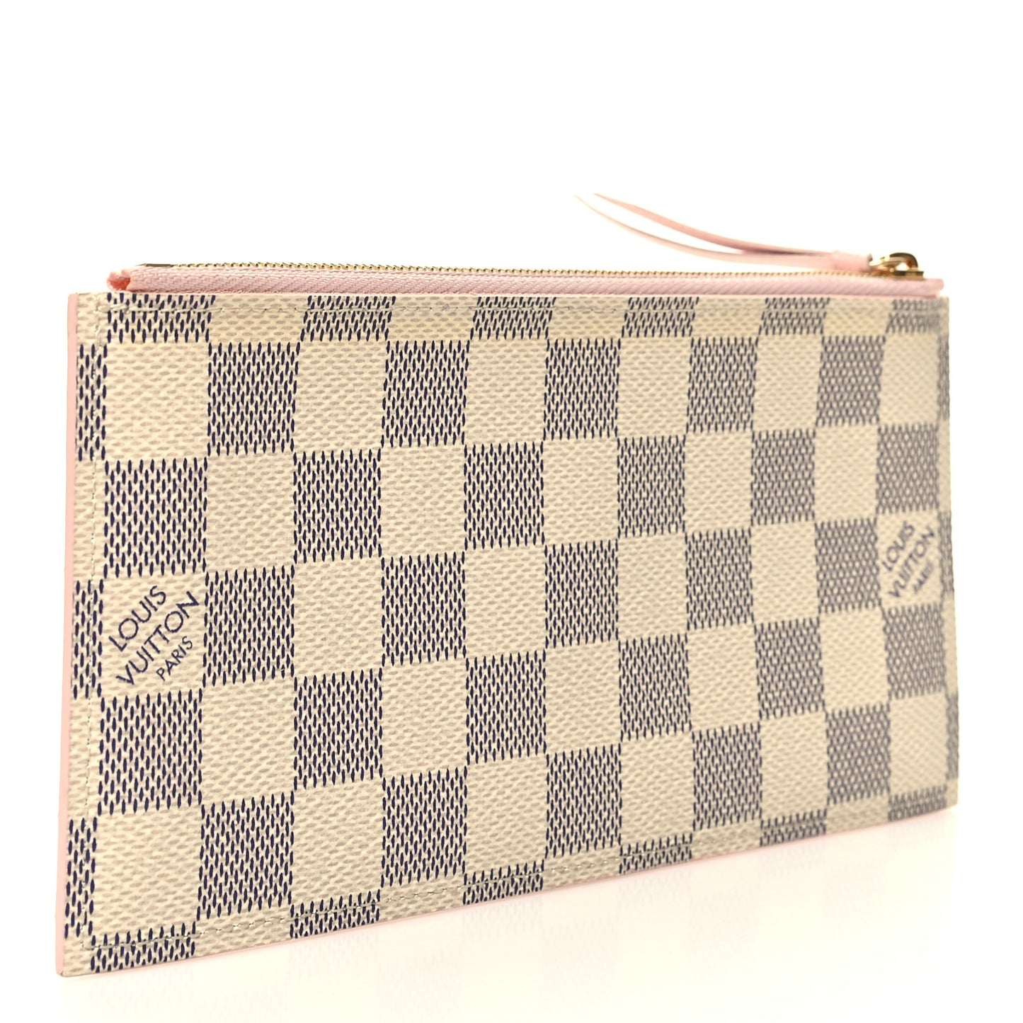Damier Azur Felicie Chain Wallet Zippered Insert Rose Ballerine