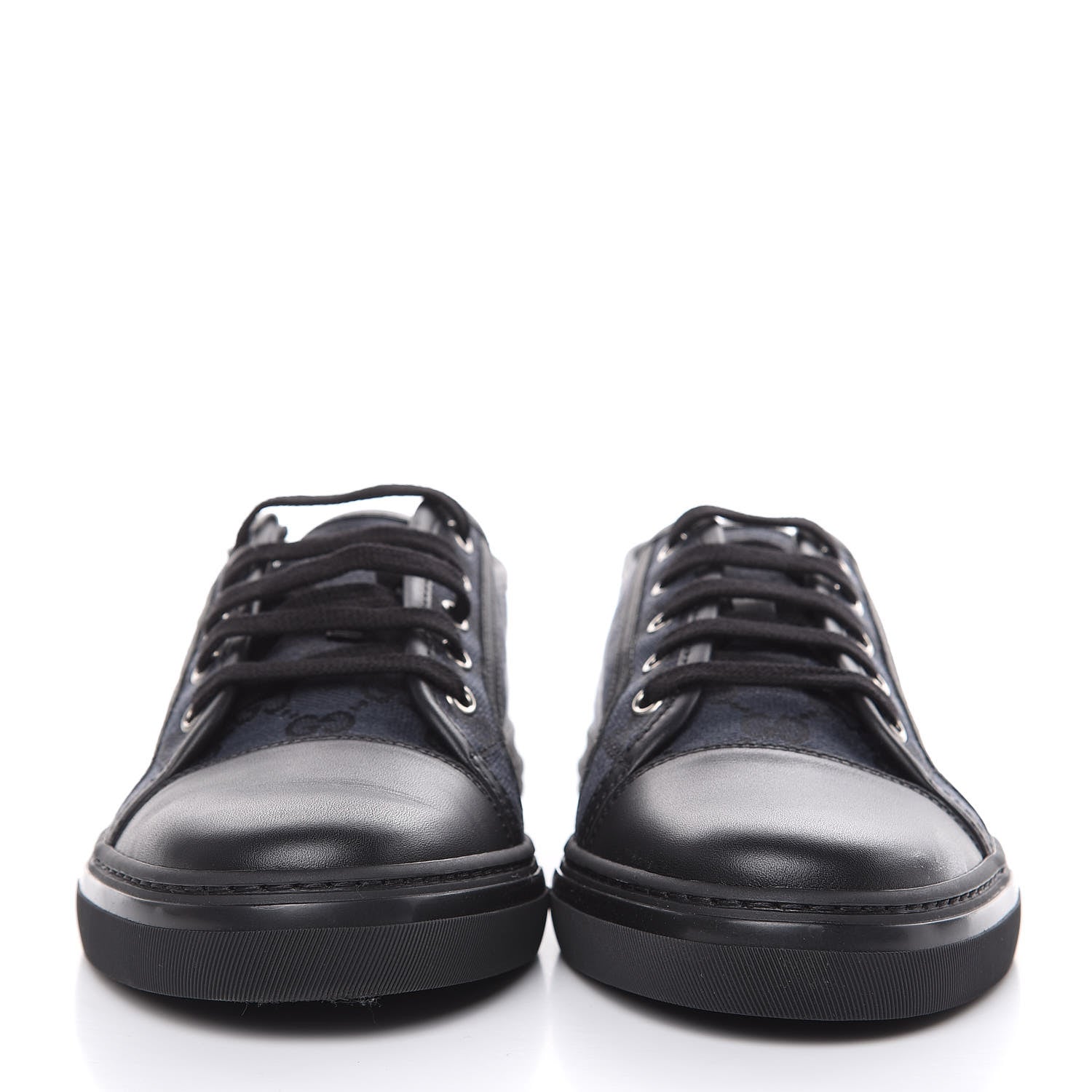 Gucci GG Monogram Calfskin Womens Low Top Sneakers 40.5 Piombo Black 2 of 9