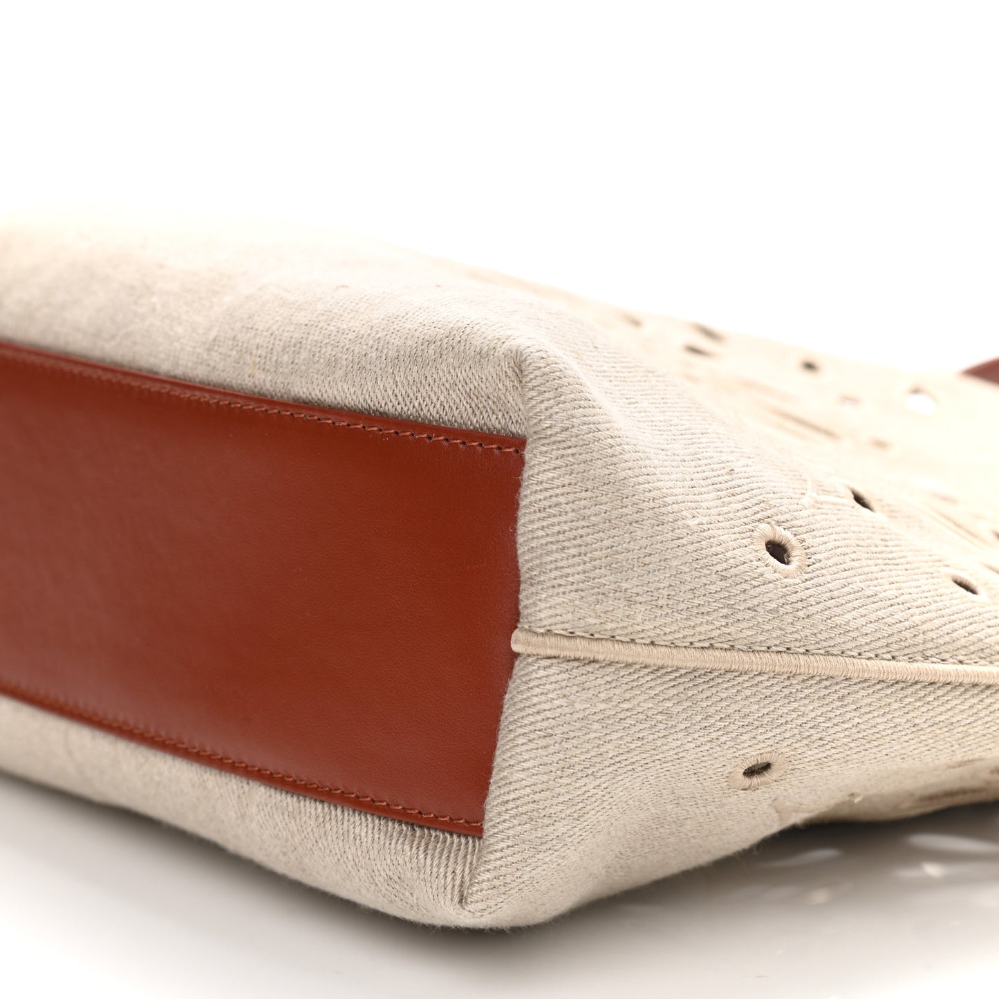 Linen Calfskin Small Kamilla North-South Tote Beige