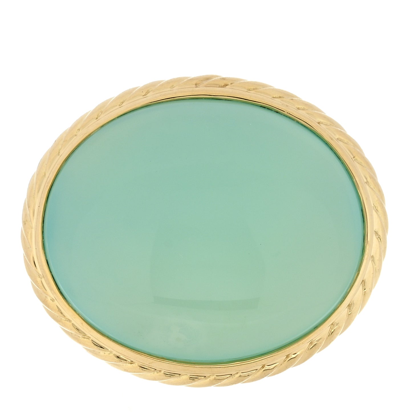 Sterling Silver 18K Yellow Gold Chalcedony Oval Ring 54 7