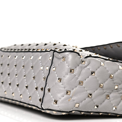 Valentino Garavani Nappa Large Rockstud Spike Shoulder Bag Pastel Grey 9 of 9