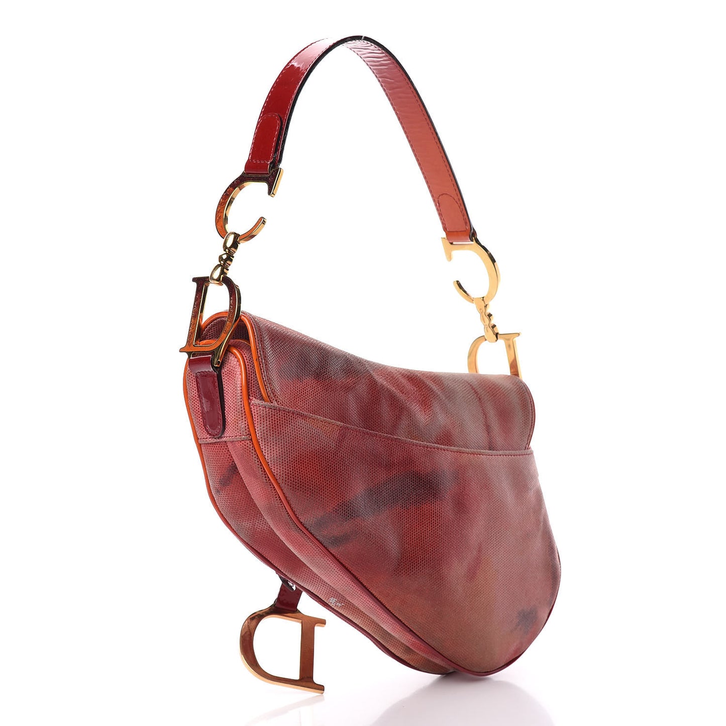 Pixelated Suede Tie Dye Mini Saddle Bag Multicolor
