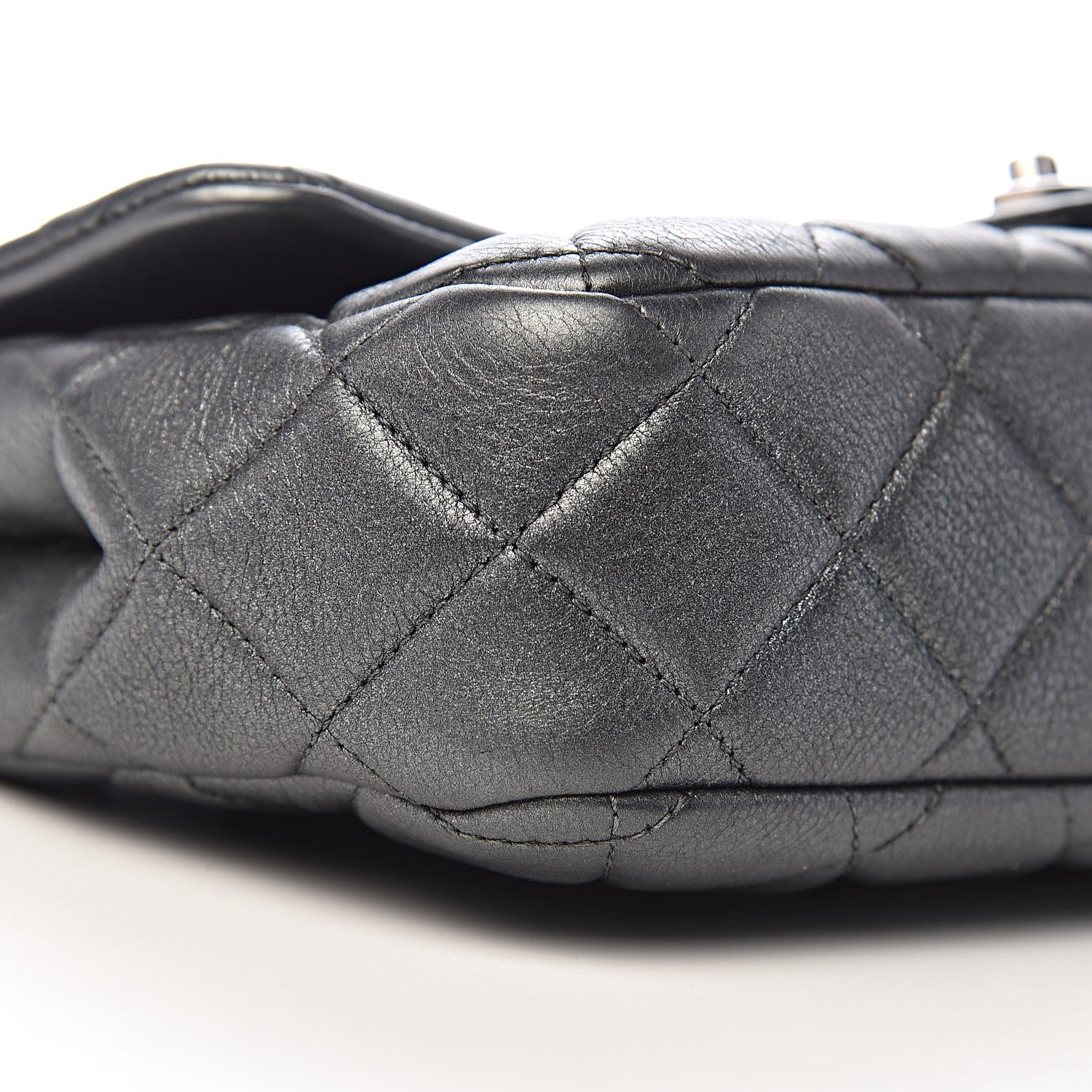 Chanel Metallic Calfskin Quilted Medium Medallion Flap Dark Silver 8 of 12