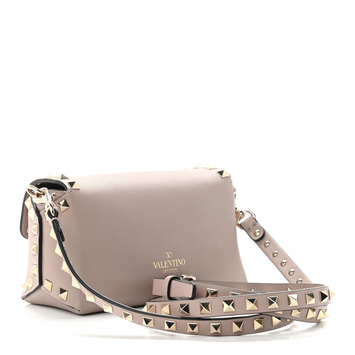 Valentino Garavani Calfskin Mini Rockstud Crossbody Bag Poudre 3 of 10