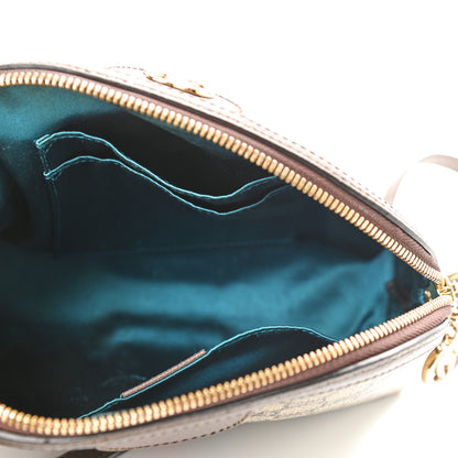 Gucci GG Supreme Monogram Textured Dollar Calfskin Web Small Ophidia Dome Shoulder Bag Beige Ebony New Acero 5 of 13