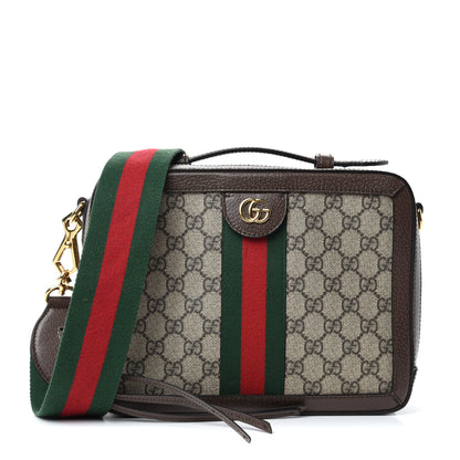 Gucci GG Supreme Web Small Ophidia Top Handle Shoulder Bag Brown 1 of 10