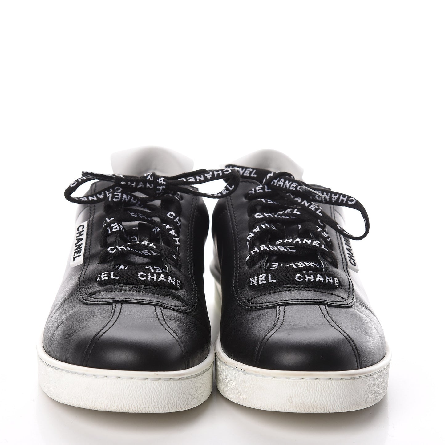 Calfskin CC Womens Sneakers 37.5 Black