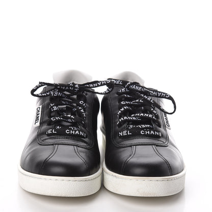 Chanel Calfskin CC Womens Sneakers 37.5 Black 2 of 9