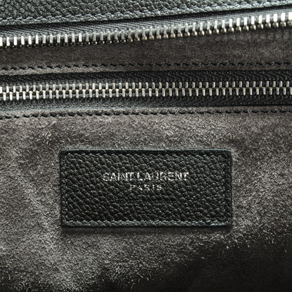 Saint Laurent Grained Calfskin Suede Small Cabas Rive Gauche Dark Anthracite 6 of 15