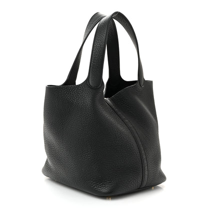 Hermes Taurillon Clemence Picotin Lock 22 MM Black 4 of 13