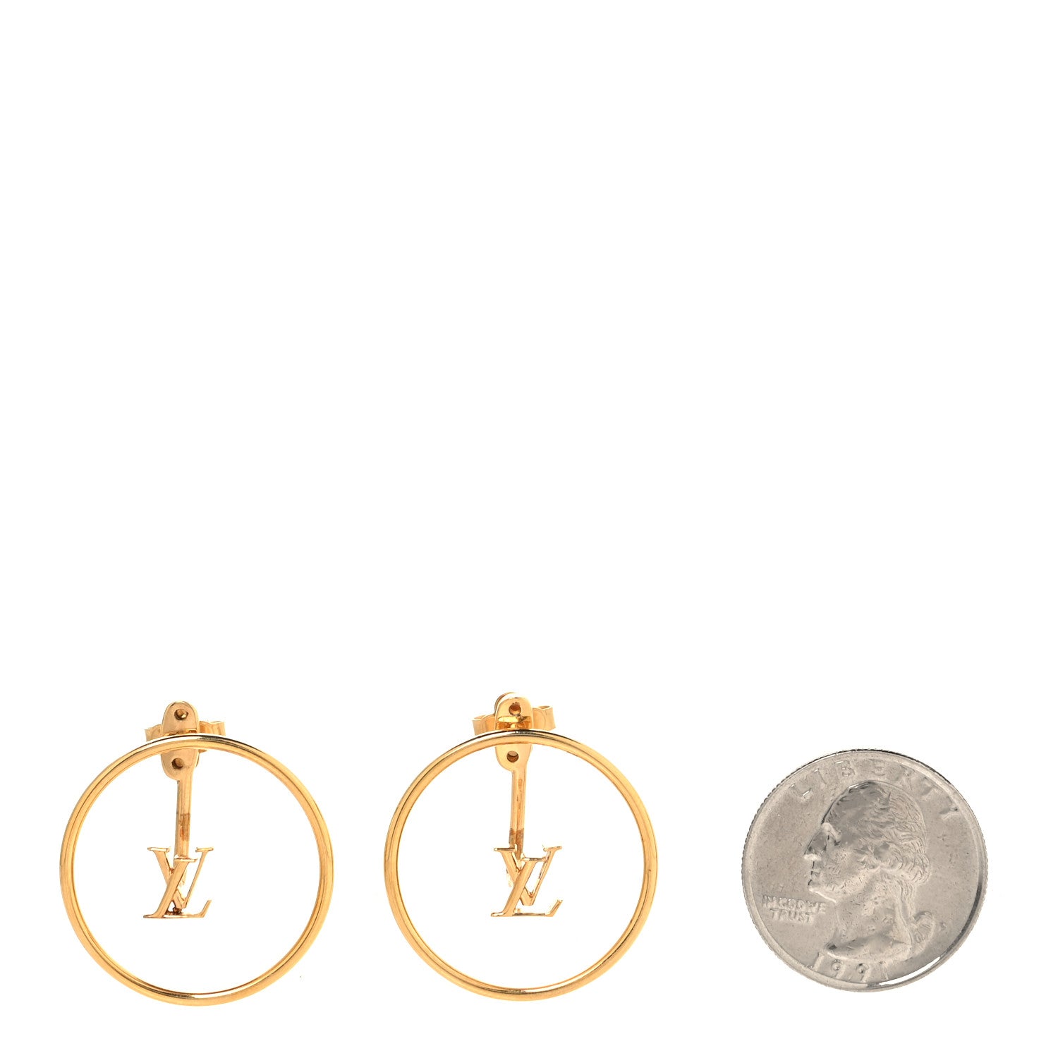 Louis Vuitton LV Eclipse Hoop Earrings Gold 2 of 4