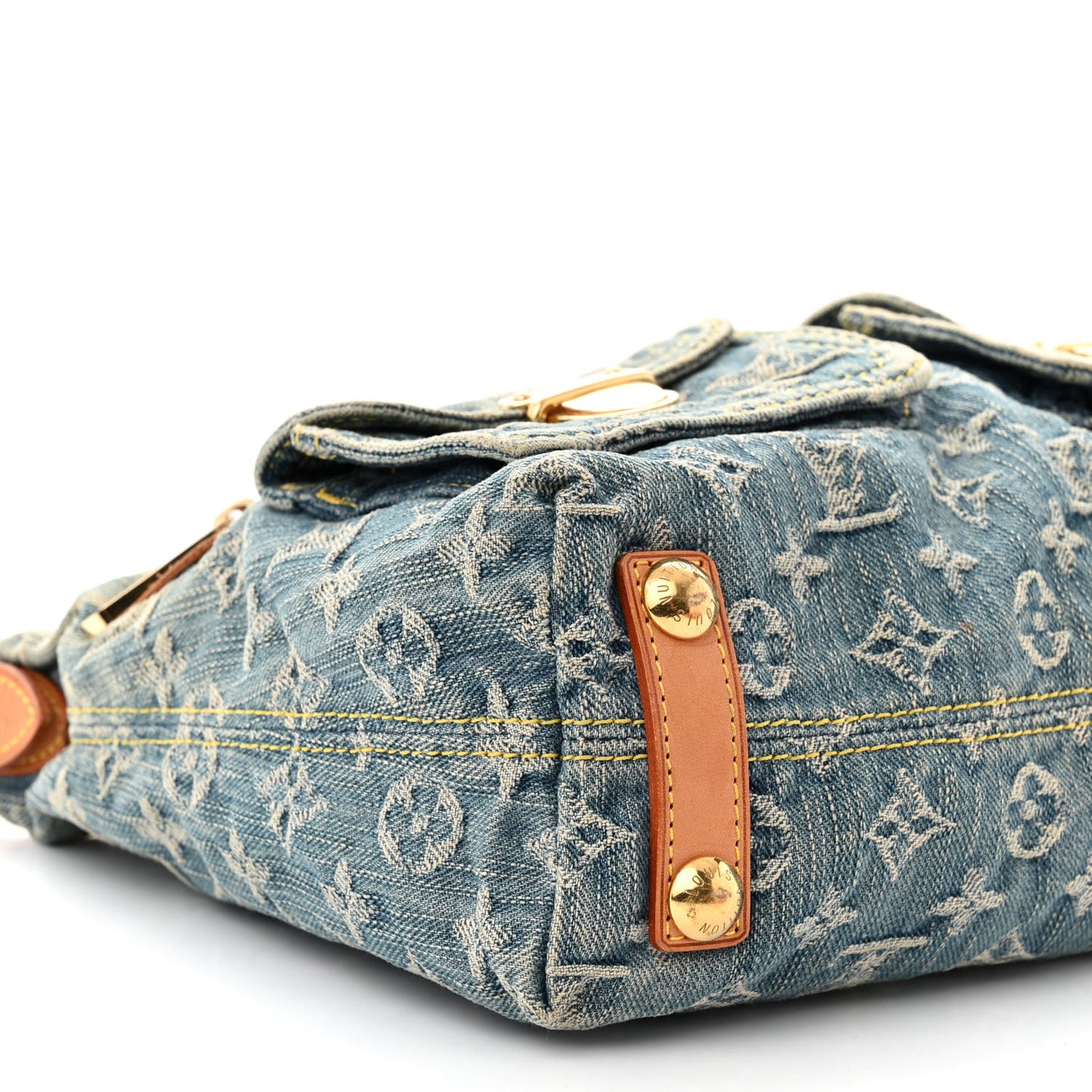 Monogram Denim Baggy PM Long Strap Blue