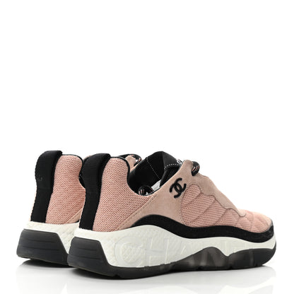 Chanel Mesh Suede Calfskin Quilted Sneakers 35 Pink Beige 4 of 9