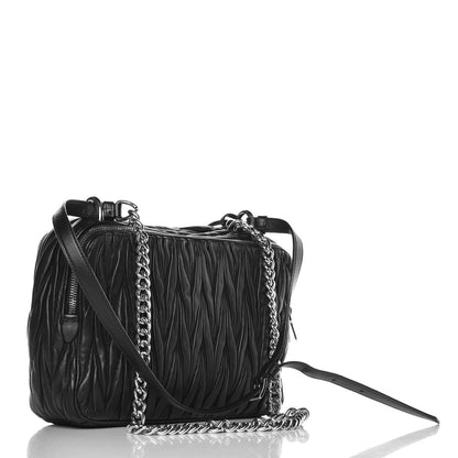 Miu Miu Nappa Matelasse Double Zip Shoulder Bag Black 10 of 15