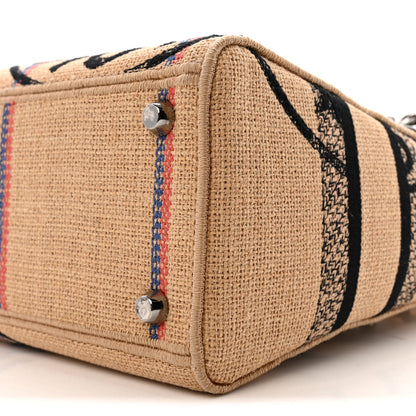 Christian Dior Canvas Jute Embroidered Medium Lady D-Lite Beige Multicolor 10 of 15