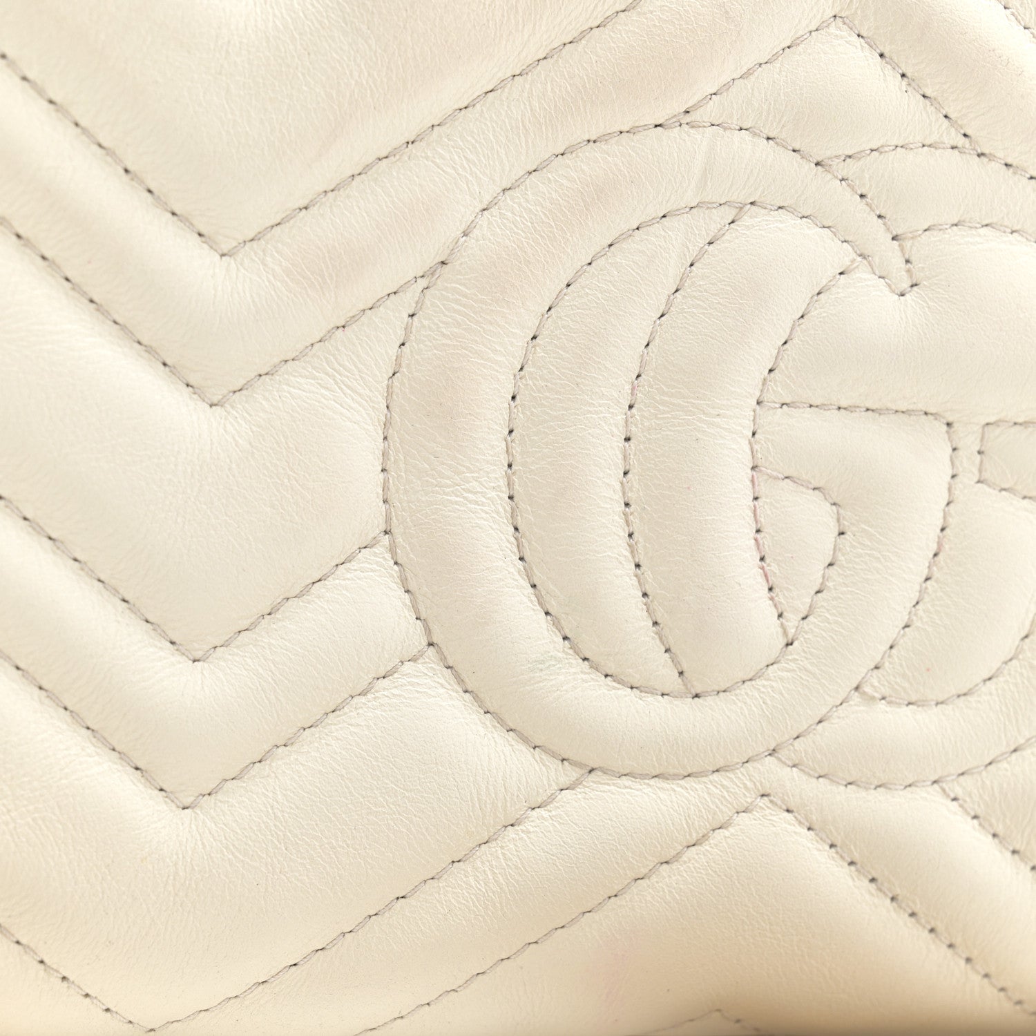 Gucci Calfskin Matelasse Mini GG Marmont Chain Bag White 12 of 13