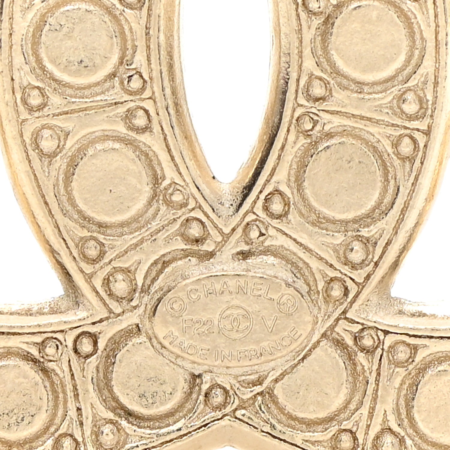 Chanel Metal Crystal Graduated Pearl CC Brooch Gold 4 of 4