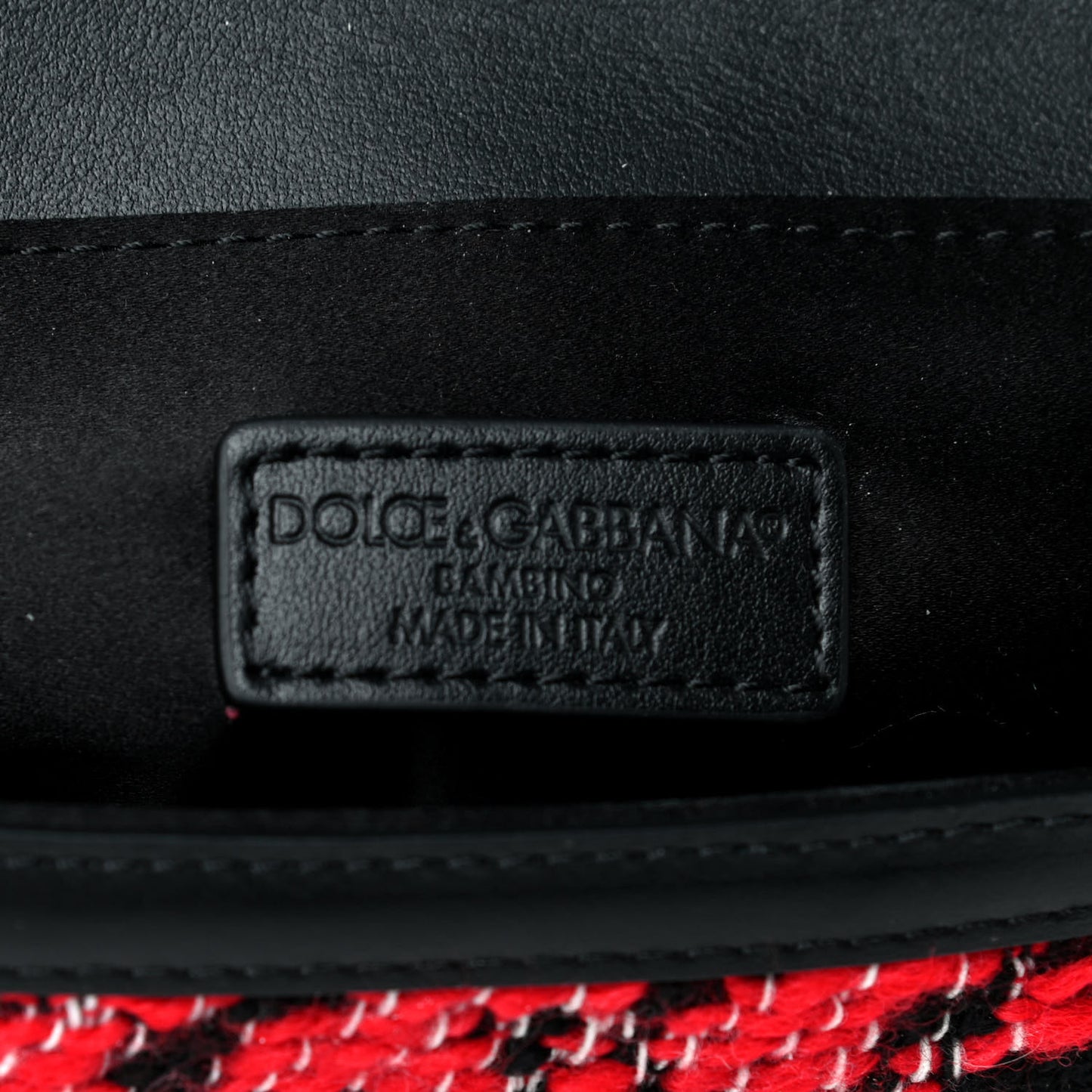 Tweed DG Girls Shoulder Bag Black Red