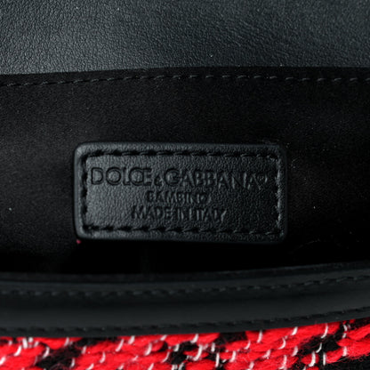 Dolce & Gabbana Tweed DG Girls Shoulder Bag Black Red 5 of 10