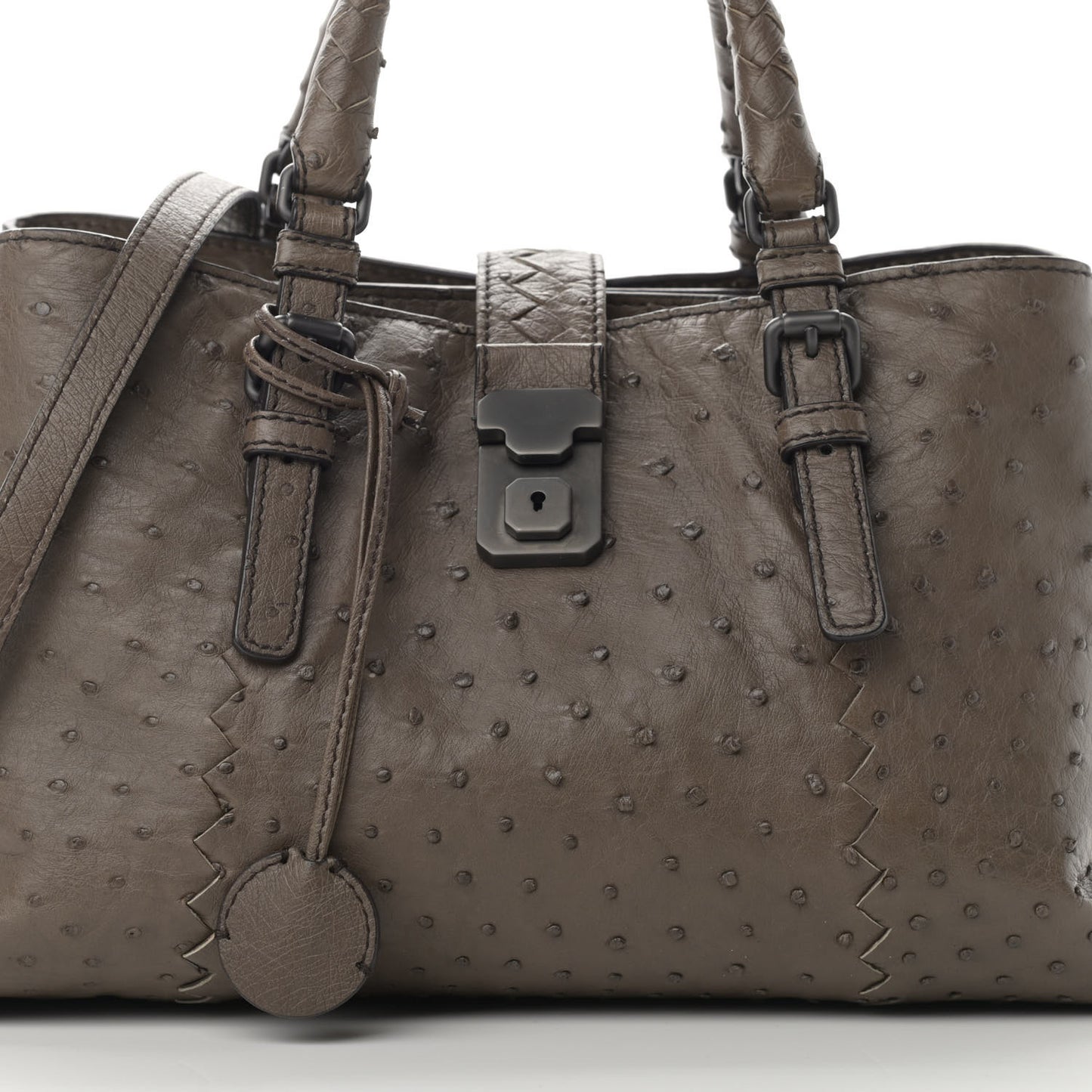 Ostrich Small Roma Tote Brown