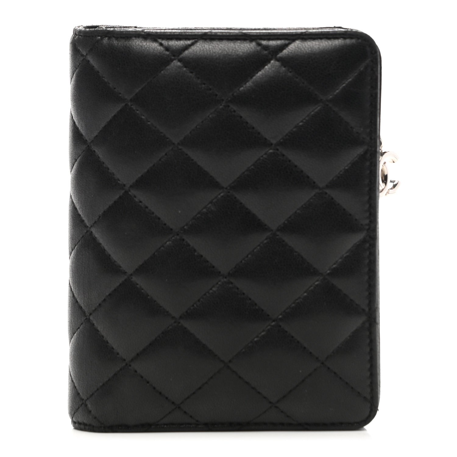 Chanel Lambskin Quilted Zip Around Coin Purse Wallet Black 1 of 9