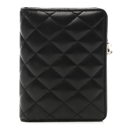 Chanel Lambskin Quilted Zip Around Coin Purse Wallet Black 1 of 9