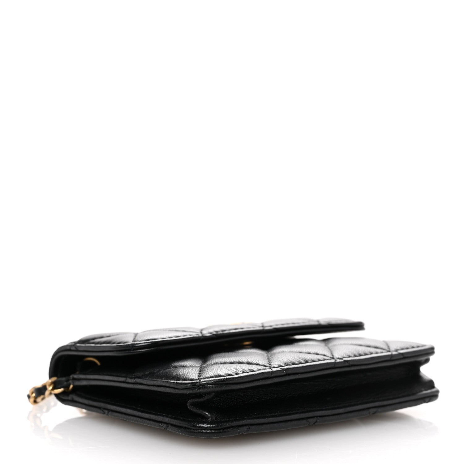 Chanel Lambskin Quilted Pearl Crush Clutch With Chain Black 4 of 11