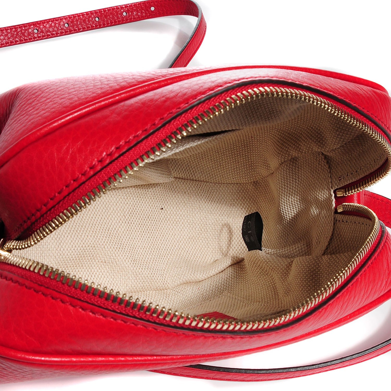 Gucci Pebbled Calfskin Small Soho Disco Bag Vibrant Red 5 of 9
