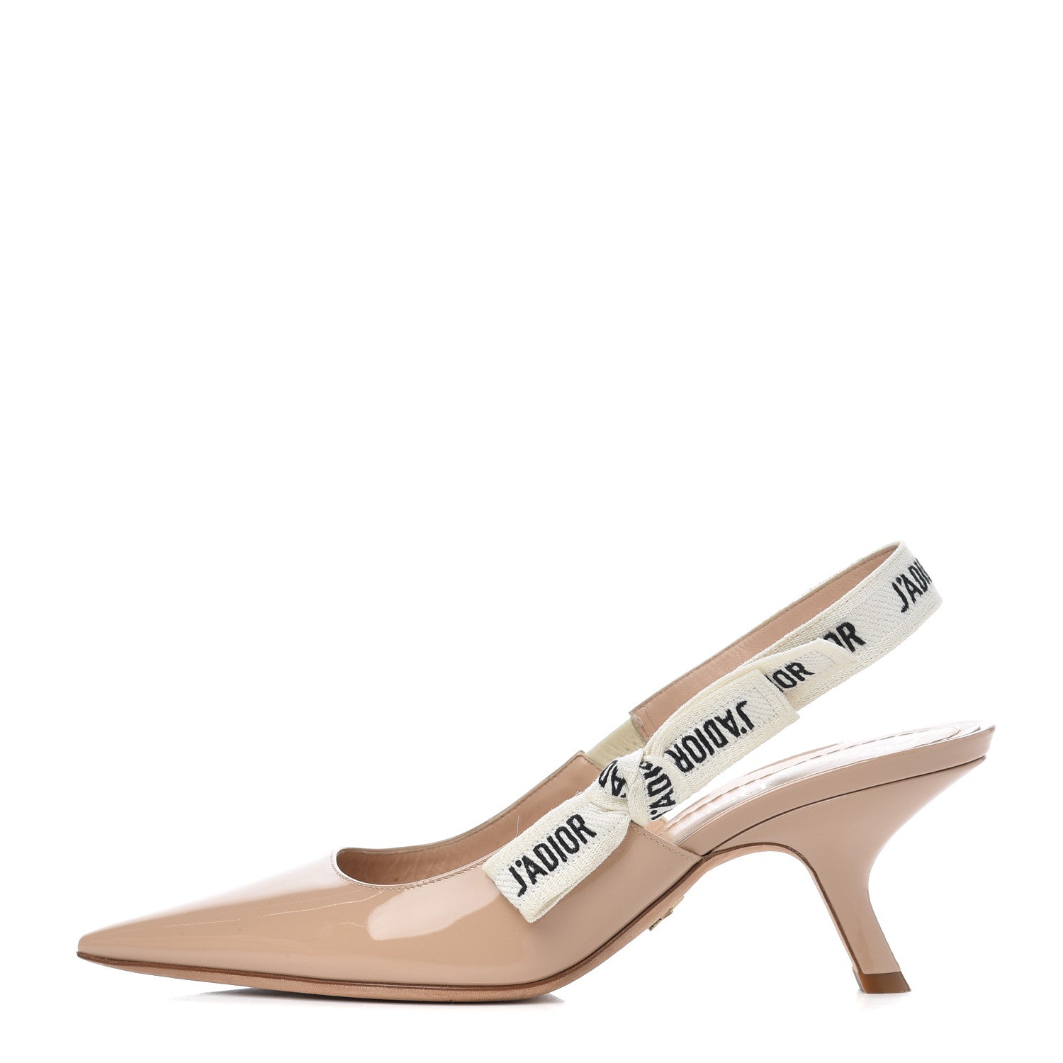 Christian Dior Patent Ribbon J'Adior Slingback 65mm Pumps 37.5 Nude 1 of 14