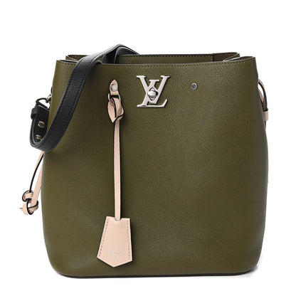 Louis Vuitton Calfskin Lockme Bucket Laurier Green Toffee Latte Beige Black 1 of 8